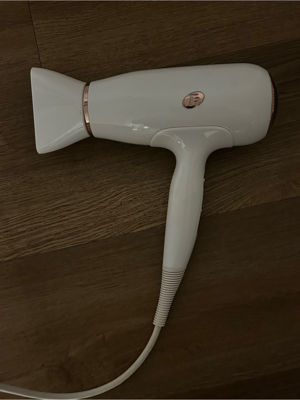 T3 White Hair Dryer with Rose Gold Details - Women Hair Tools
